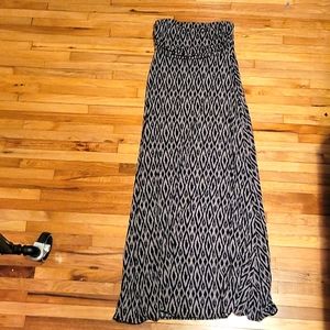 Banana Republic XS black and beige/brown strapless dress